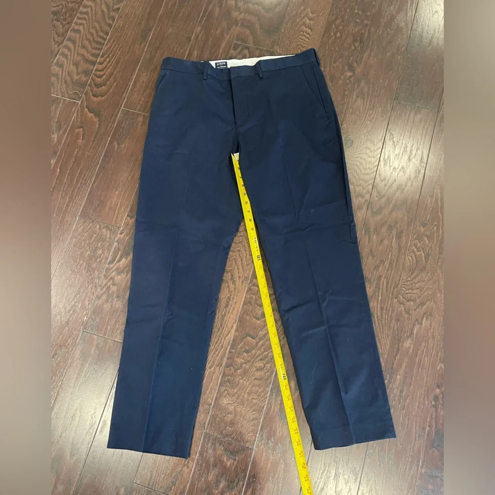 J. CREW Flex Bedford Chino Blue Pants Size 36x32 Flat Front NEW